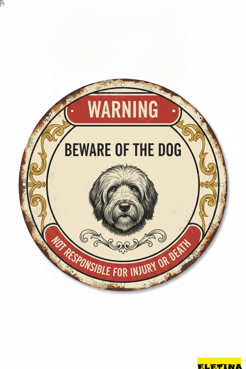 Tin Sign for Man Cave Beware Of Dog Samoyed Warning Aluminum Metal Tin S Outdoor Yard Warning Fence Yard Home Kitchen Farm Garden Wall Decor 8x12 Inch Private Property Decorative