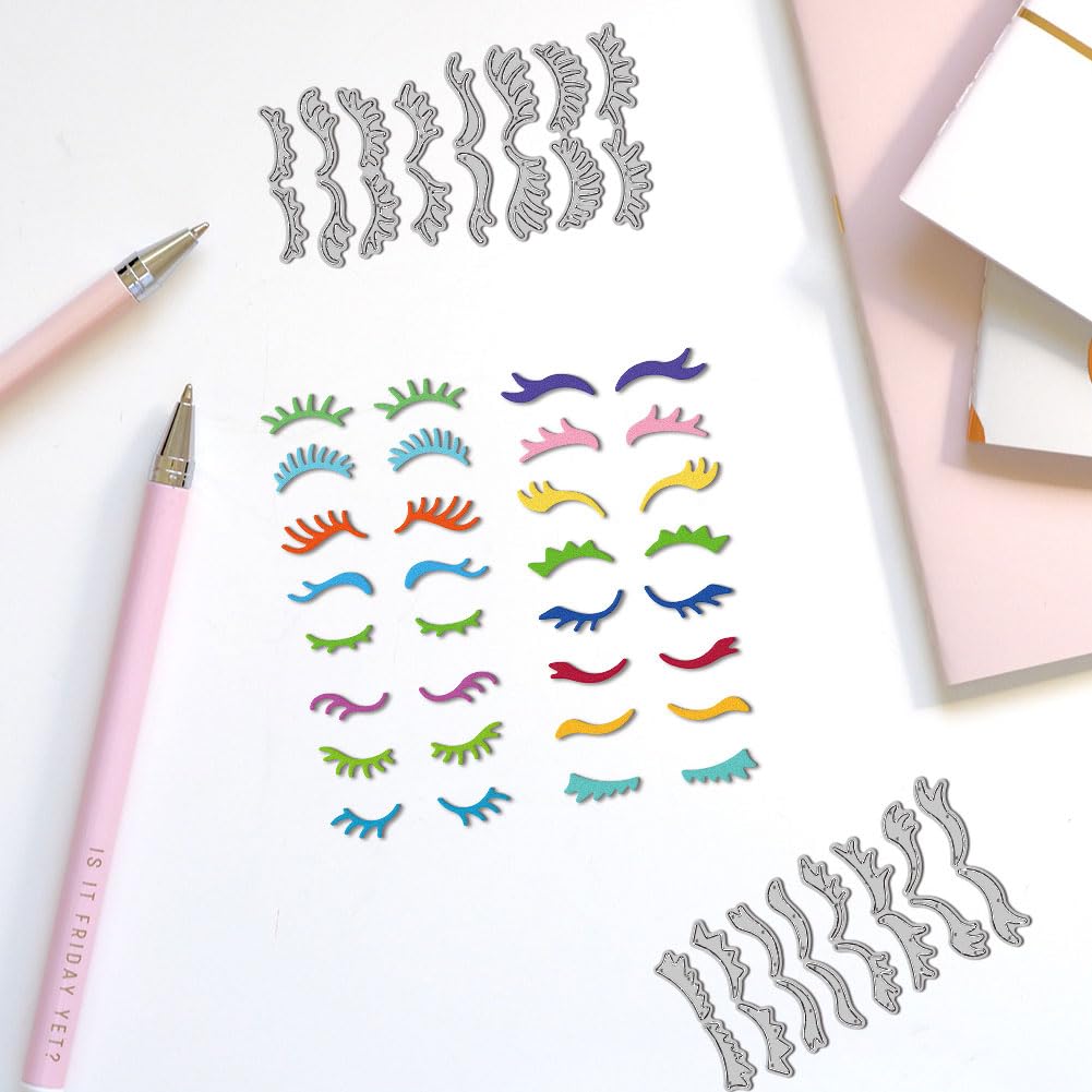 DELORIGIN 16 Styles Eyelash Cutting Dies Card Borders Stitch Die Cut Carbon Steel Die Cuts Stencils Card Scrapbooking Embossing Template Dies for DIY Paper Craft Card Making Albums Gift Decor - Image 4