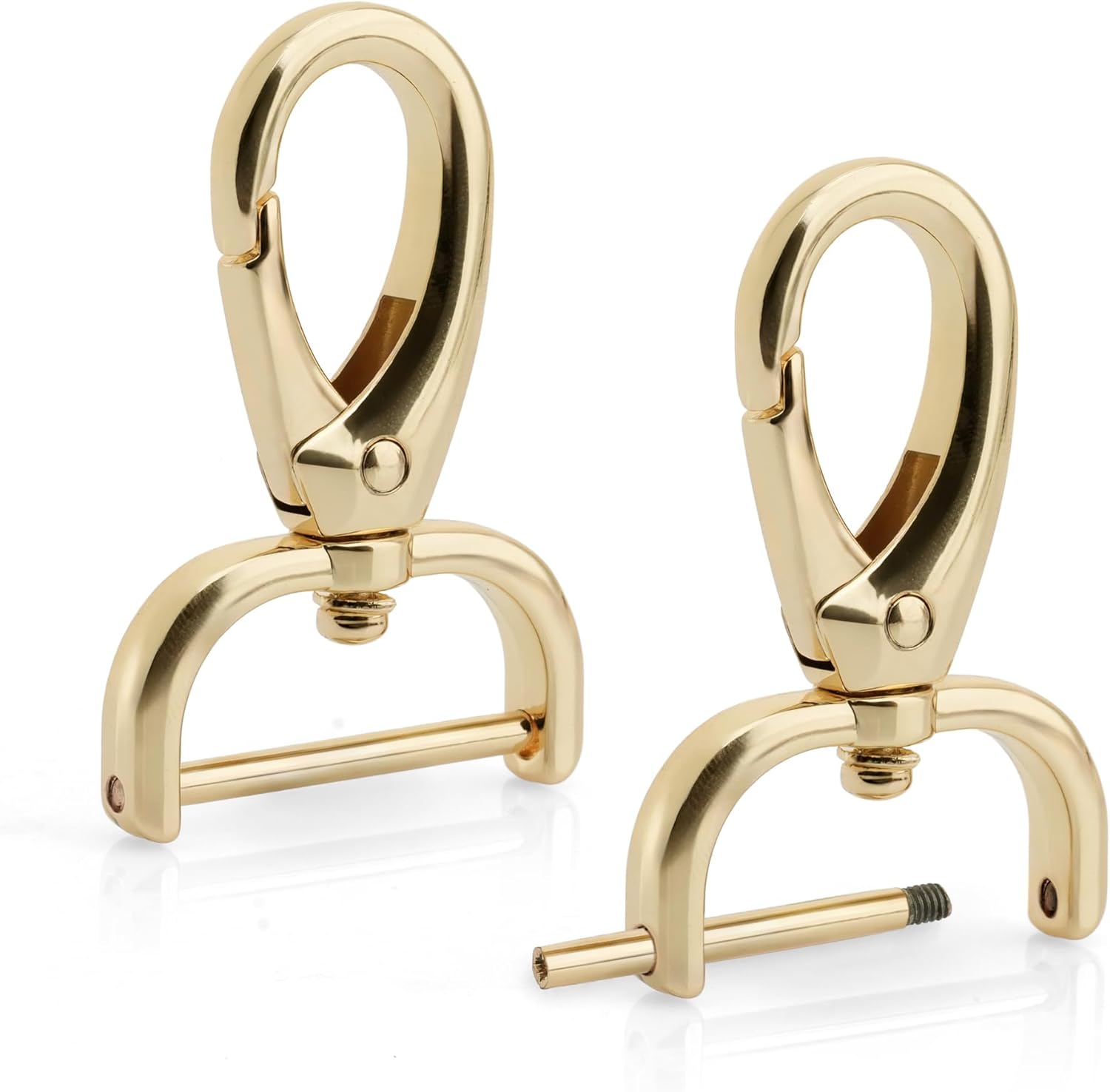 CRAFTMEMORE 2pcs Detachable Snap Hook Swivel Clasp with Screw Bar Bag Hardware Replacement VT501 (1 Inch, Gold)