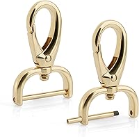 Vista 10 de CRAFTMEMORE 2 piezas de cierre giratorio de gancho a presión desmontable con barra de tornillo bolsa de reemplazo de hardware VT501