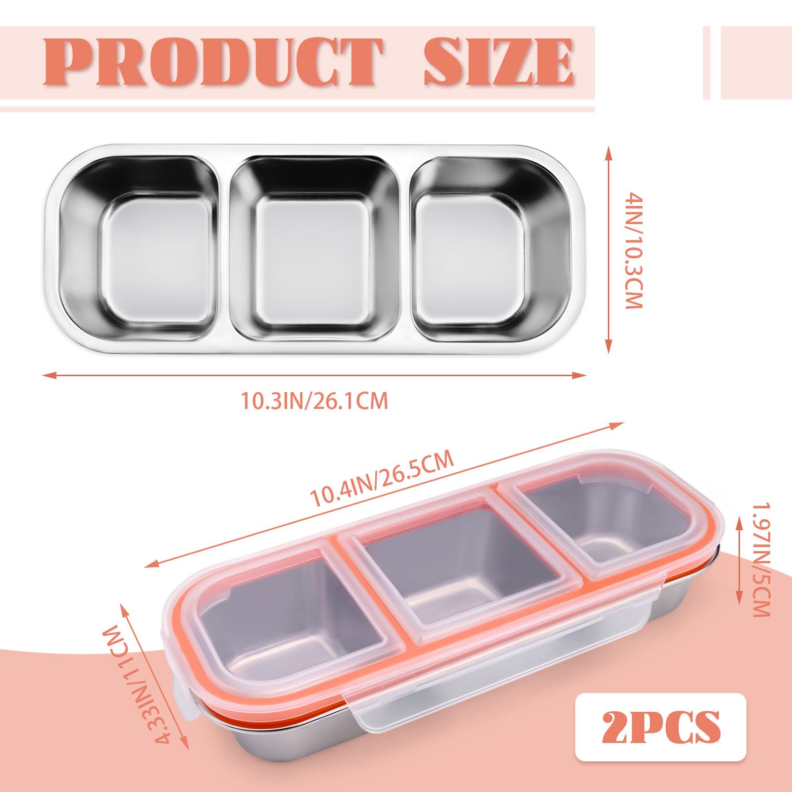 Contenitori per snack con coperchio, set di contenitori per