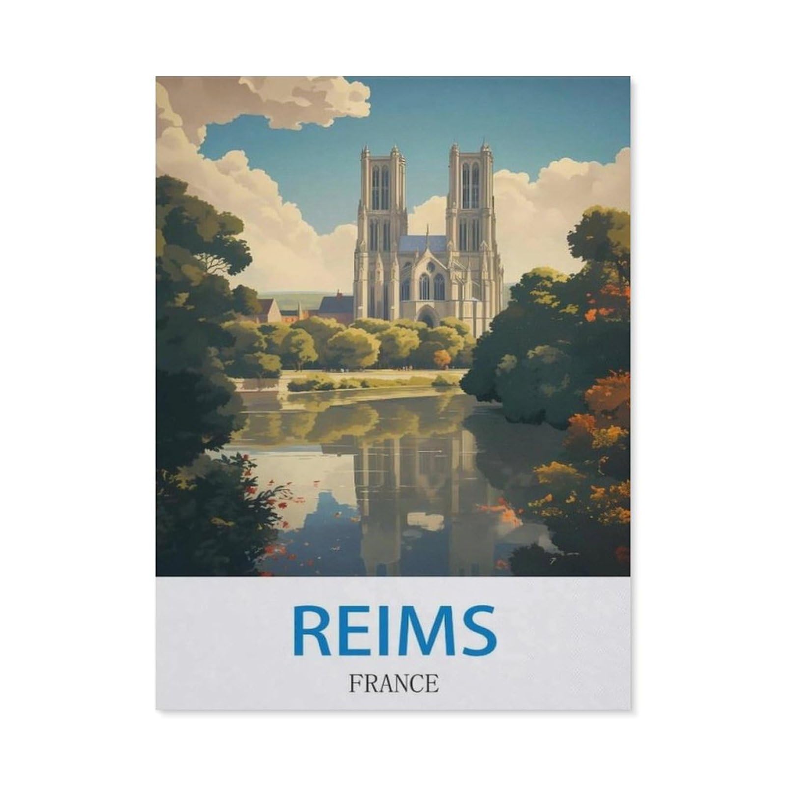 BEAYODKP 5D DIY Diamond Painting，Reims France（40x50cm）
