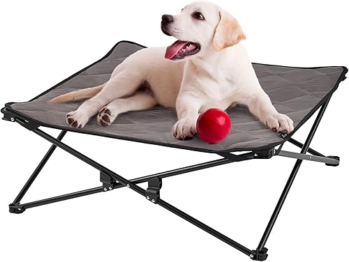 KingCamp Cama elevada para perro cama elevada para perro cuna para perros al aire libre cama plegable para perros y gatos con tapete de dormir