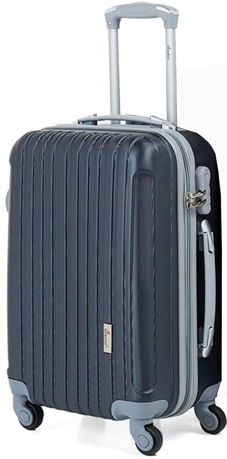 Senator Hard side Suitcase on Wheels Ultra Lightweight ABS Light Spinner Trolley Case with Spinner Wheels 4 - KH132 (24, Navy Blue)