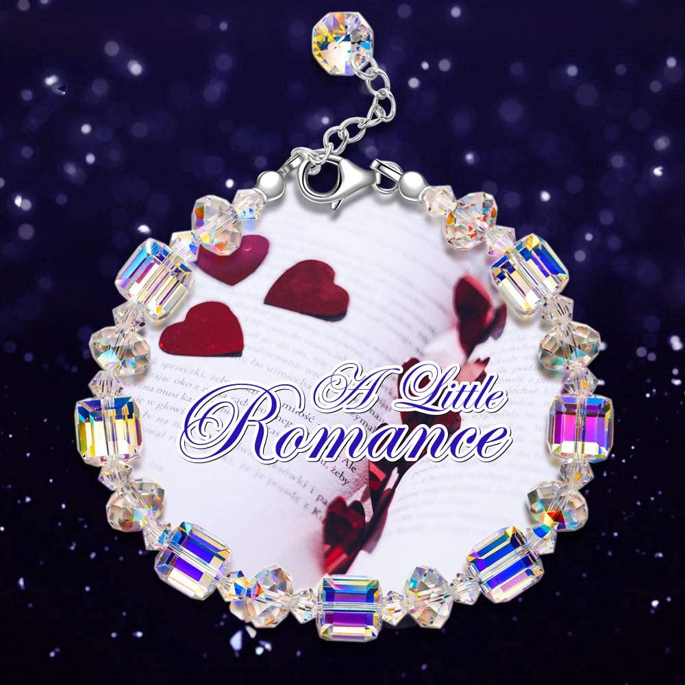 TERRIFI Sterling Silver Bracelets for Women, Northern Lights Crystals Bracelet 7"+2" Extension, Packaged with Jewelry Box for Mother's Day, Birthday, Anniversary, Jewelry Gift for Women Girls