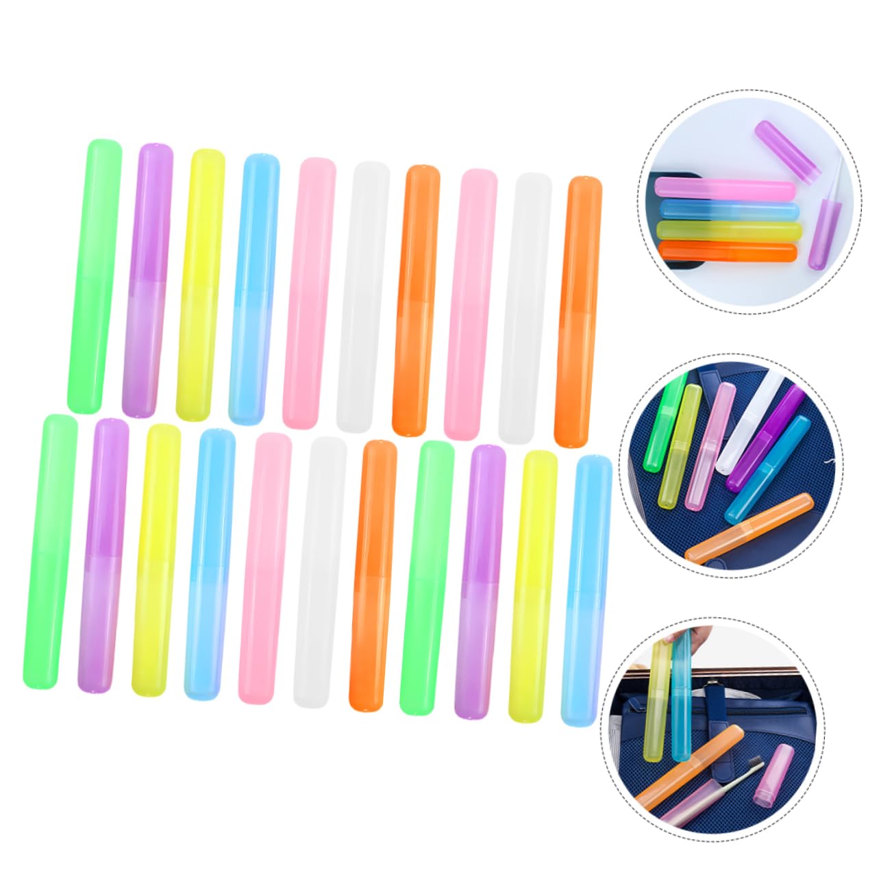 PRETYZOOM 5 Set Custodia Per Spazzolino Color Caramello Scatole Di Immagazzinaggio All'aperto Contenitore Per Dentifricio Aziendale Custodia Da Viaggio Porta Spazzolini Pp 21 Pezzi * 5