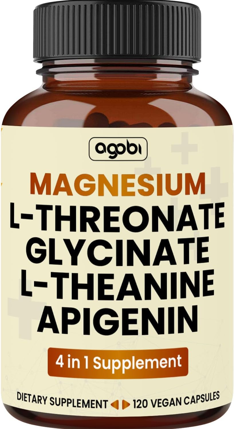 1500mg Magnesium LThreonate Capsules with Glycinate, LTheanine & Apigenin 120 Pills Extra