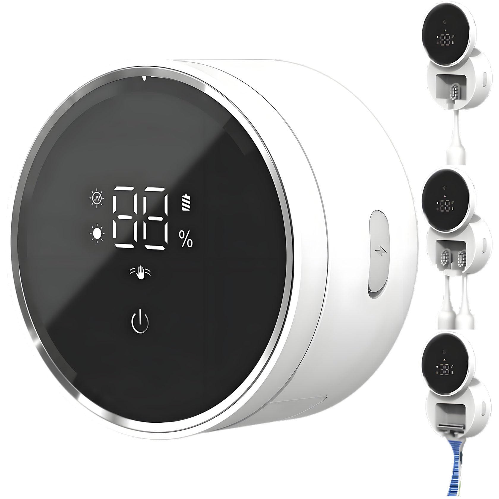 iBetterLife - Soporte para Cepillo de Dientes eléctrico Recargable montado en la Pared, Limpieza y Secado al Aire con Sensor automático Inteligente, Cubierta LED de Apertura/Cierre para el hogar,