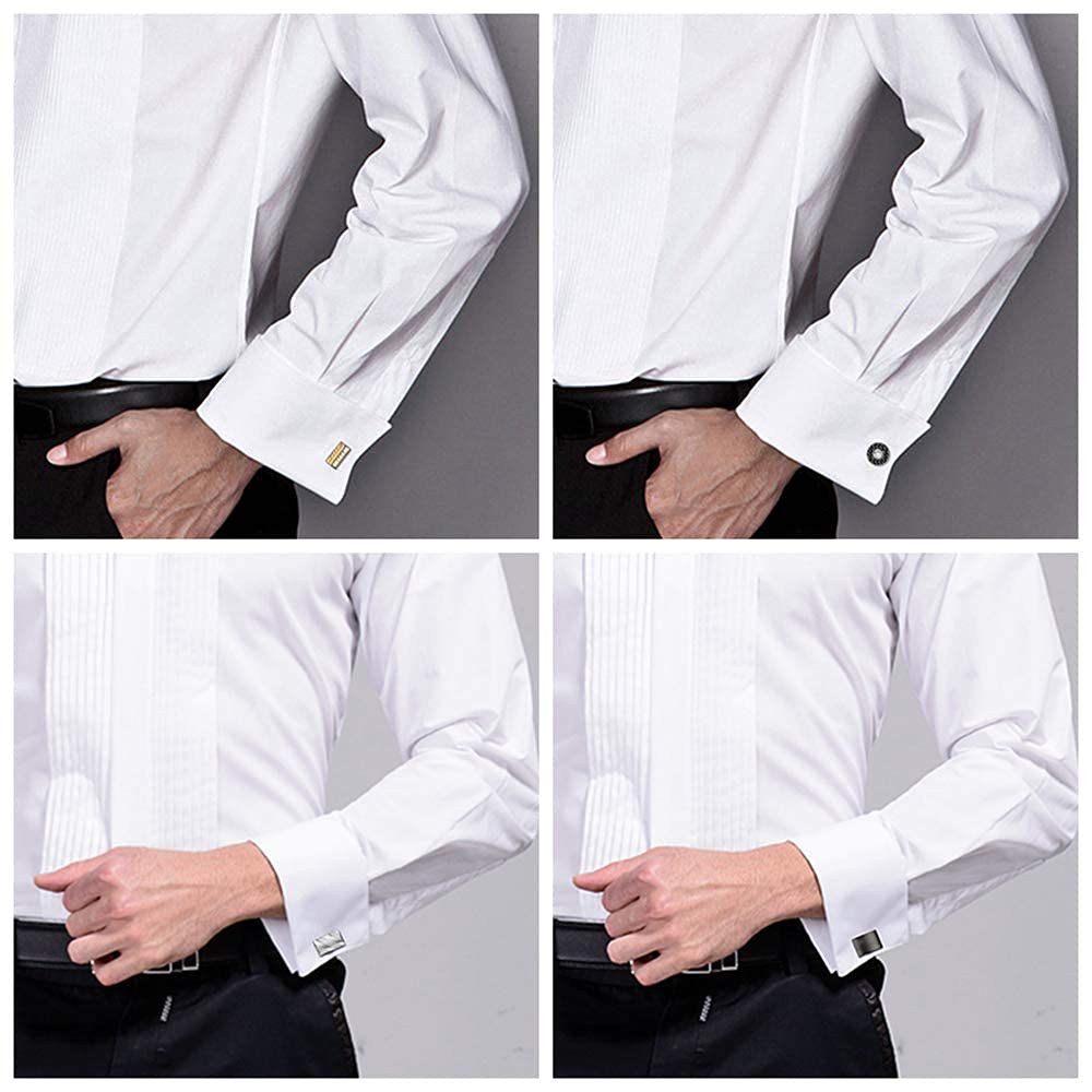 JeweBella 10/12 Pièces Pince à Cravate Bouton de Manchette Homme Classique Cravate Bar Clips Set Affaires Mariage Cravate Ensemble Boîte Cadeau