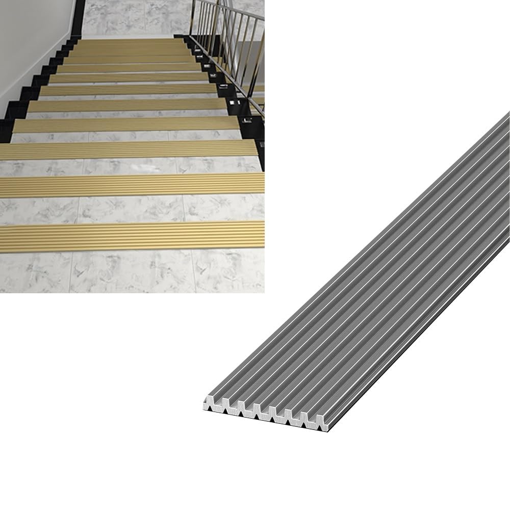 Tiras Antideslizantes for Peldaños De Escaleras Metálicas, Aptas for Interior Y Exterior.(Grey,W80mm)