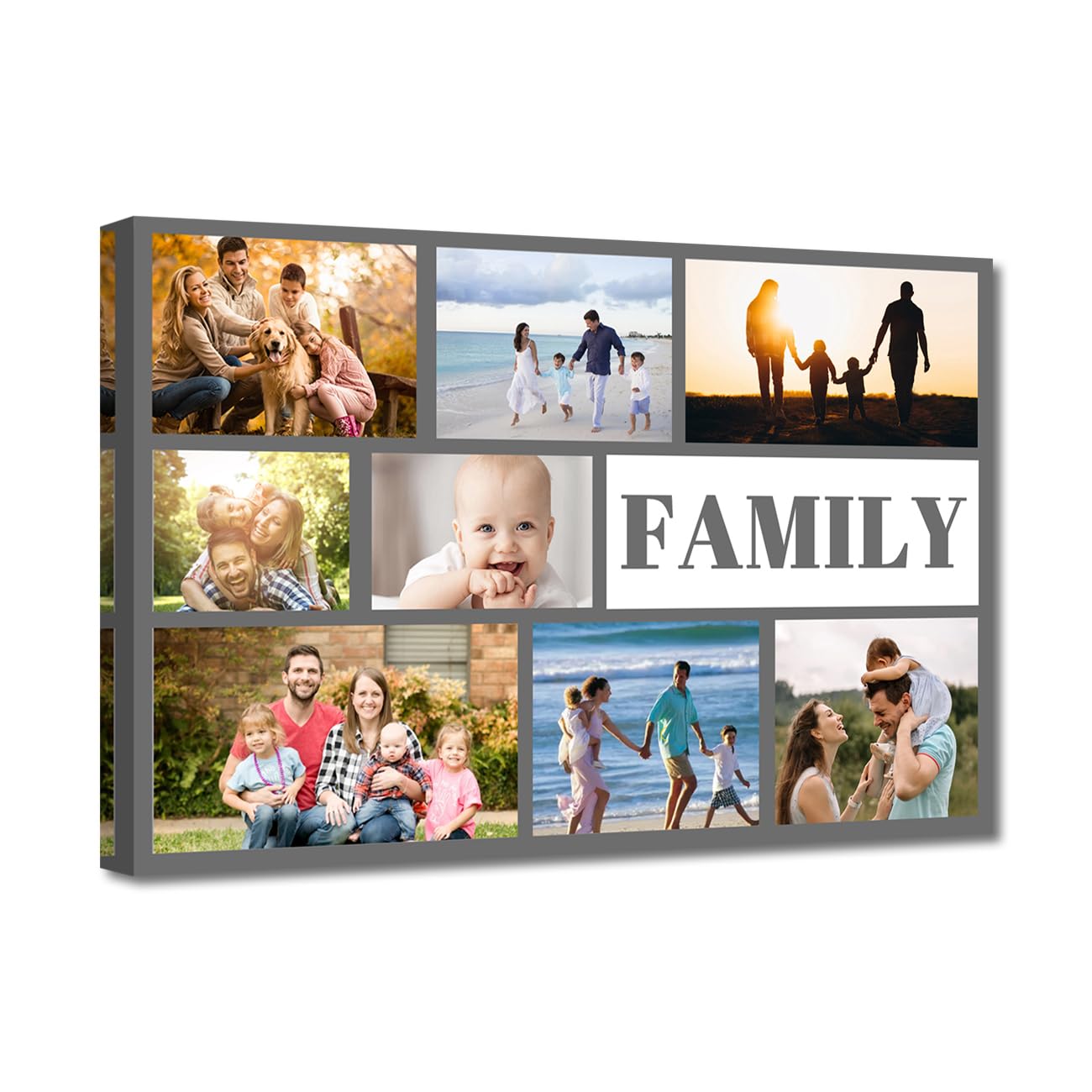 LZIMU Collage Canvas Prints with Your Photos Custom Multi Pictures for Wall Personalized Customized Collage Photo Gifts Home Decor Framed (collage-1, 24.00" x 36.00") — image 1