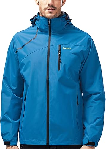 Kugnala Veste imperméable légère à capuche coupe-vent pour homme pour randonnée,