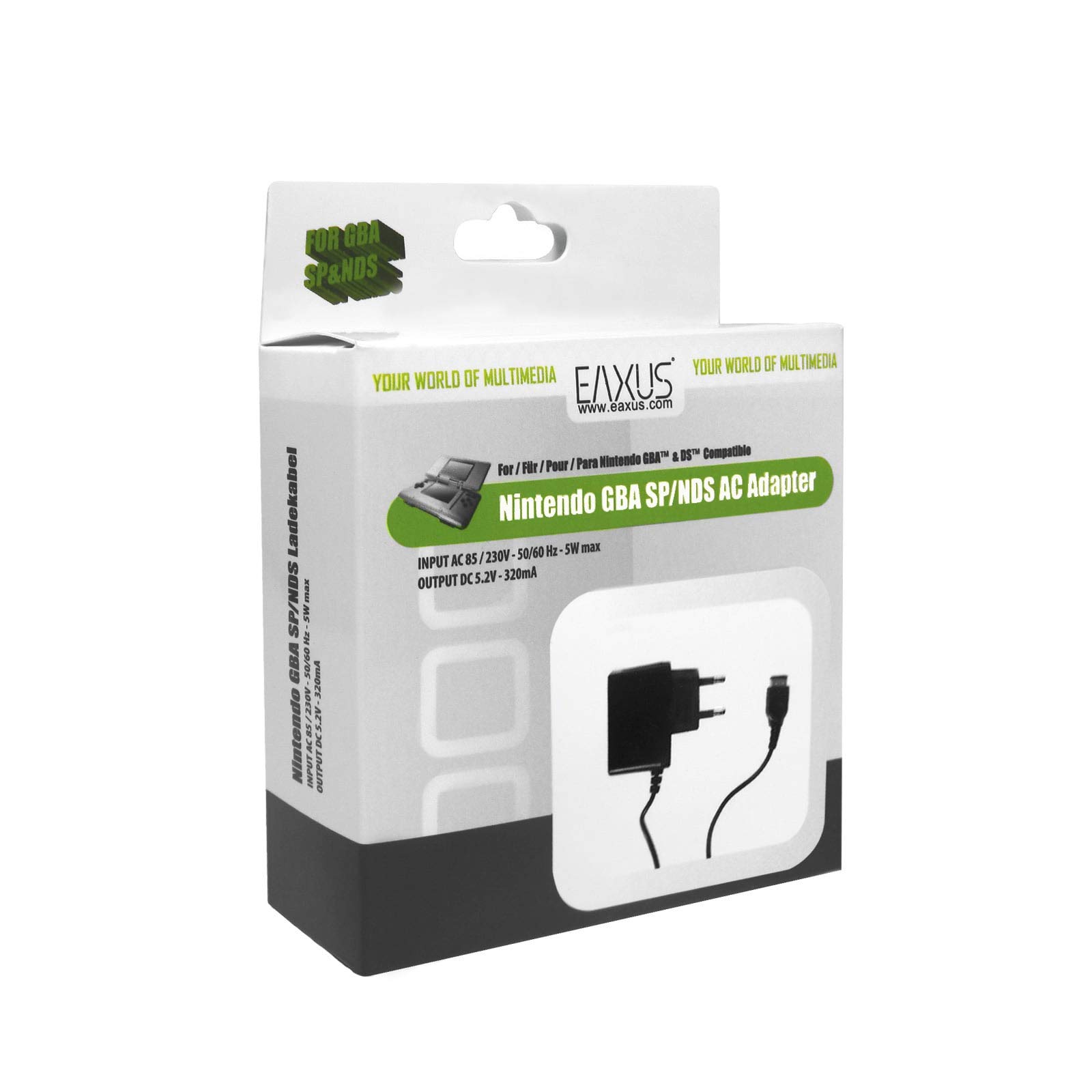 Eaxus®️ Cable de carga de 1.10m para Nintendo DS & GBA SP - ⚡ Fuente de alimentación / Fuente de alimentación