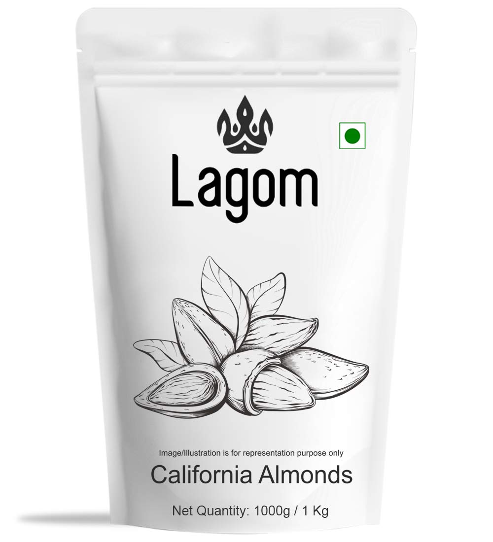 Lagom California Almonds 1 kg | All Natural | No Preservatives | No Additives | Gluten Free | Vegan | Plant Based | Non GMO | Nuts Dry Fruits | Badam (B07Q6RYCND) Amazon Price History, Amazon Price Tracker