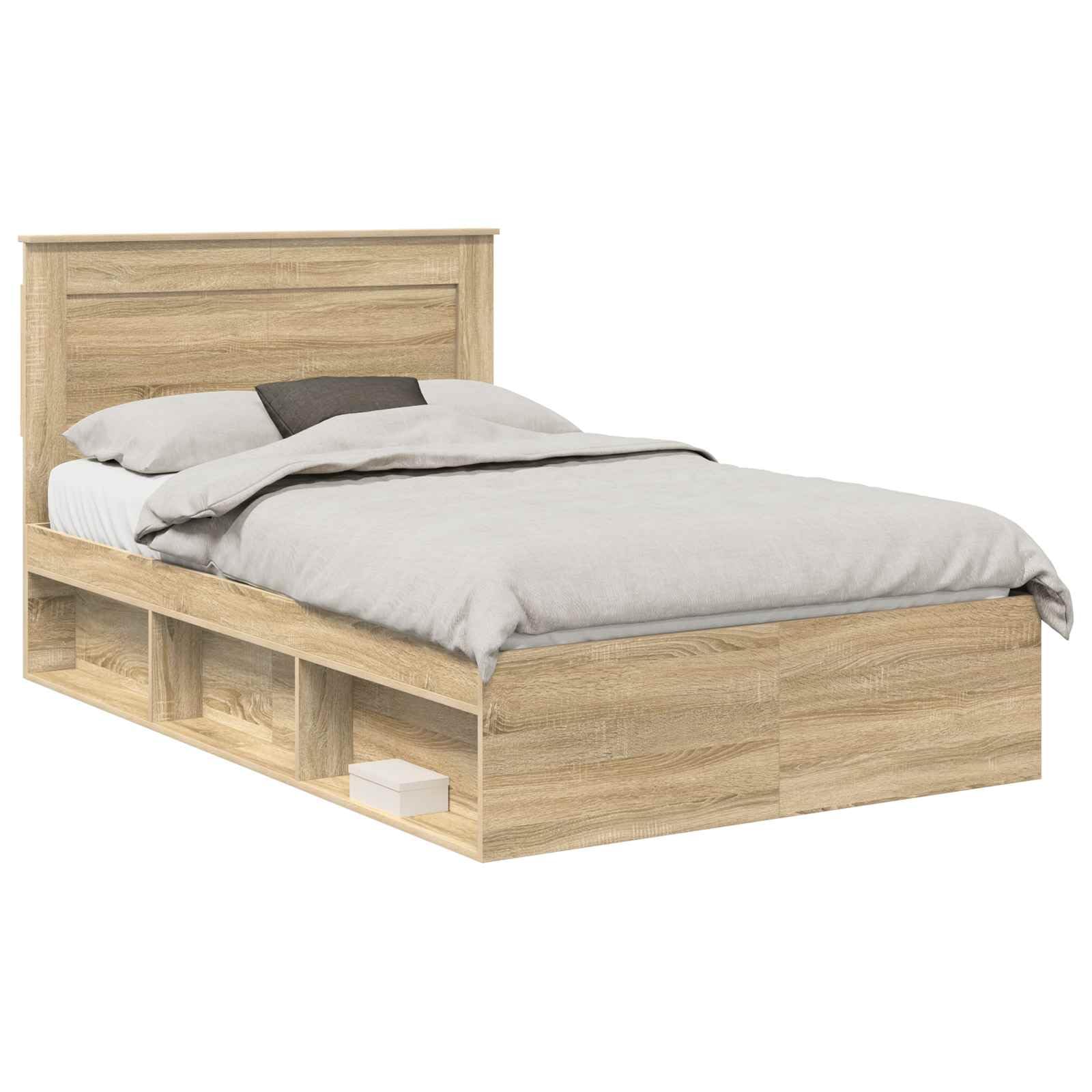 Sonoma Solid Pine Wood Bed Frame 120x190 cm with Slats | Sturdy platform design suitable for youth, guest, or adult bedrooms without requiring a box spring.