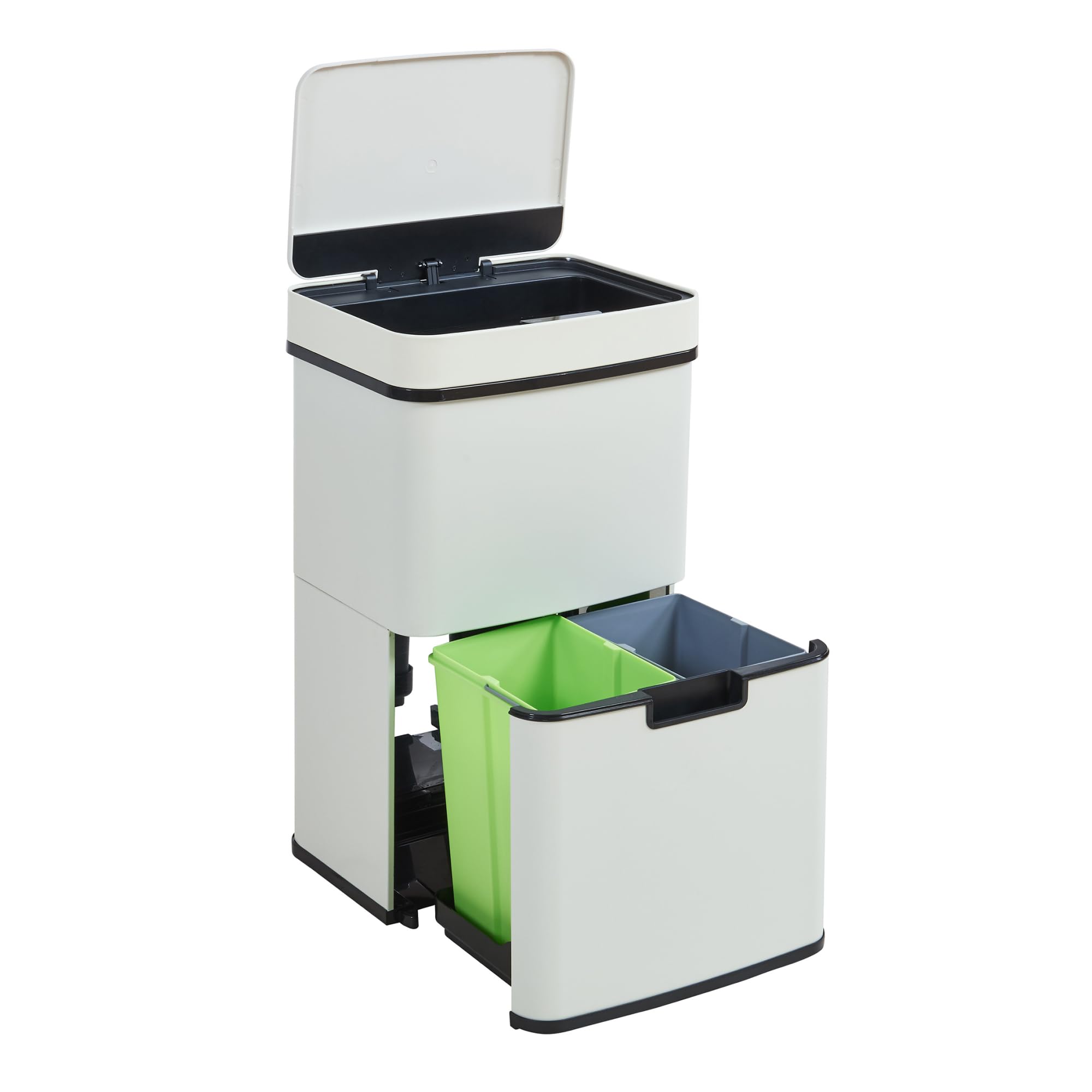 Sensor Mülleimer Venna Edelstahl Beige 72L [en.casa