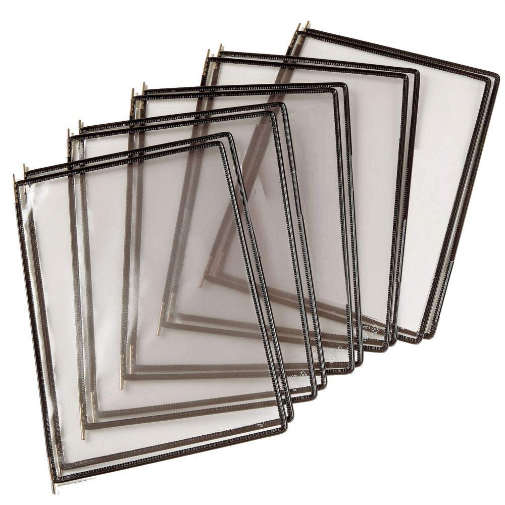 DJOIS by Tarifold - Pivoting Pockets for Wall or Desk Systems - Durable Anti-Glare Material - Letter-Size - 10 Pockets - 20 Sheet Capacity - Wire-Reinforced - Made in France - No Tabs - Black