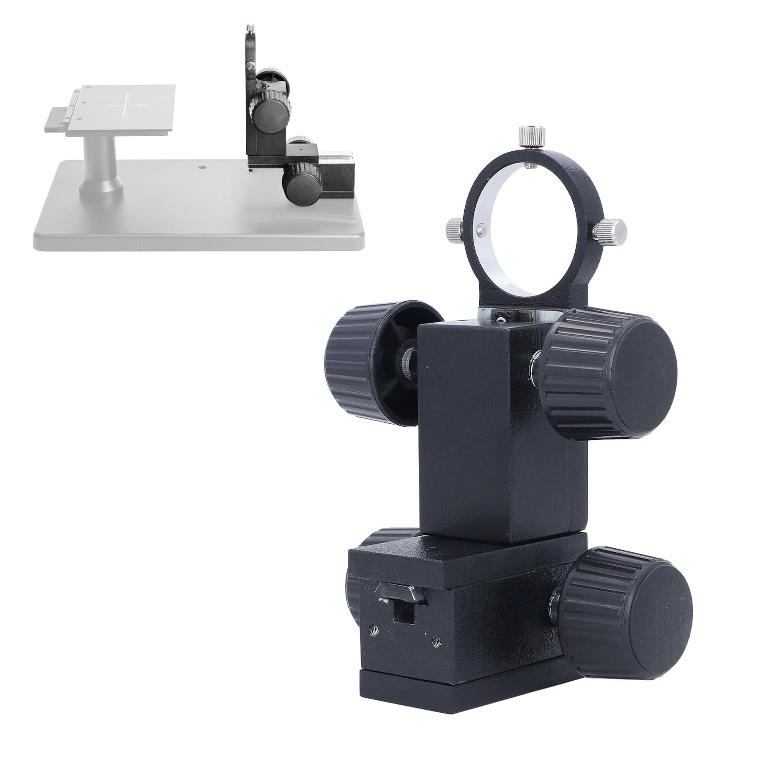 Staffa di regolazione del microscopio Supporto rigido tavolo Supporto XY Orizzontale Verticale Regolabile Portaobiettivo industriale Lega di alluminio Portata 40 mm Obiettivo 50