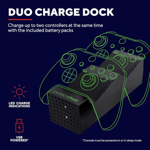 GXT 250 Ricarica Controller Xbox Series X/S, Docking Station e Indicatore di LED Base di Ricarica Controller, Doppia Stazione di Ricarica per Controller - Controller - Immagine 1