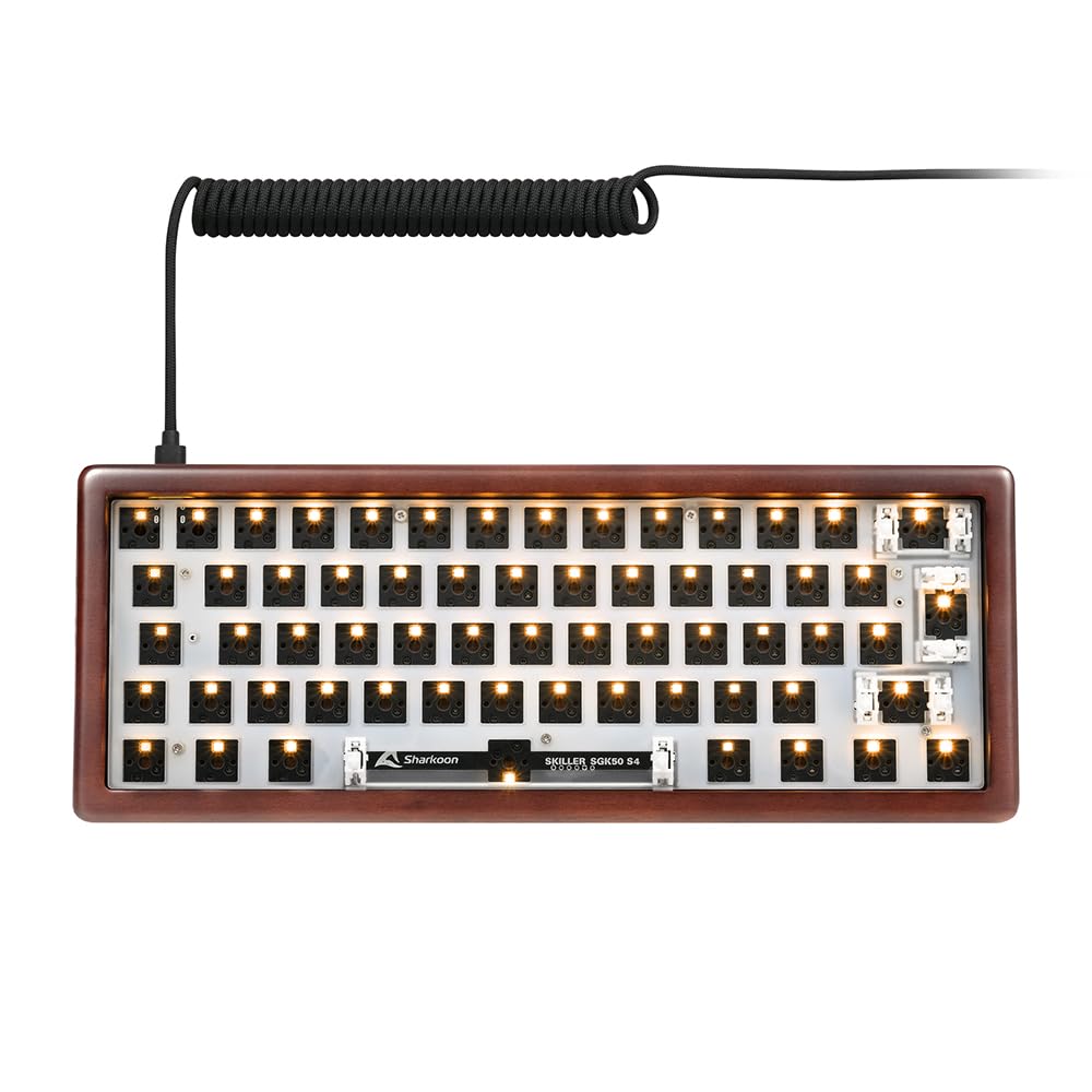 Sharkoon Skiller SGK50 S4 Wood Barebone, RGB Gaming Keyboard