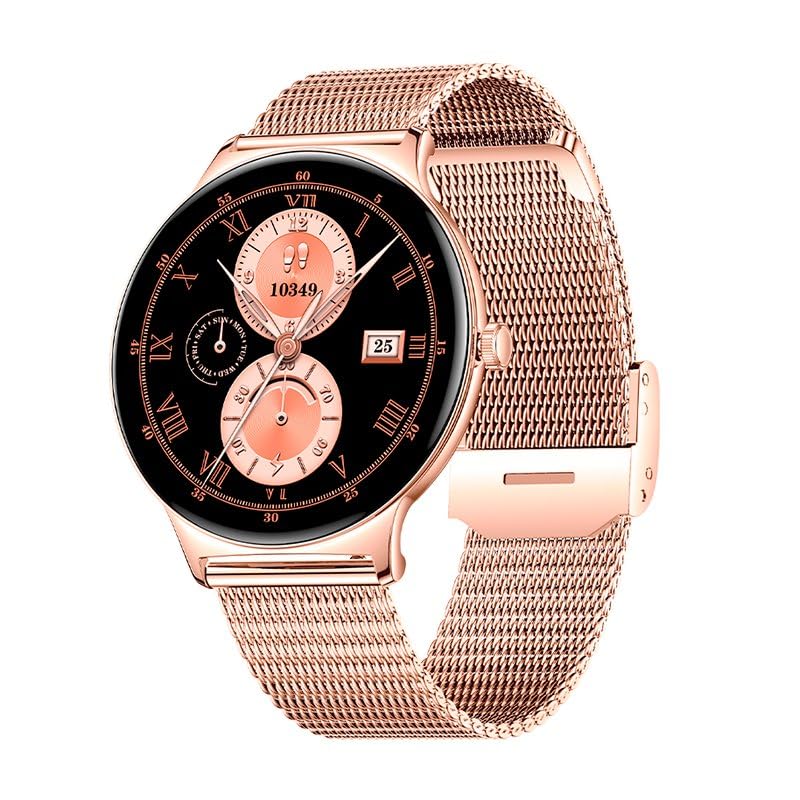 Cool Ultrathin Reloj Smartwatch (AMOLED Llamadas Salud Deporte) Rosa + 2 Correas