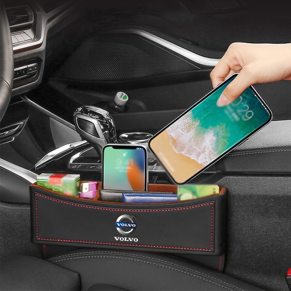 2 Stuks Autostoel Gap Filler voor Volvo S40 S60 S80 S90 XC40 XC60 XC90 C30 C70 V40 V60 V90, Voorkomt gevallen items gap filler pad Lekvrije Interieur Accessoires,A/Brown
