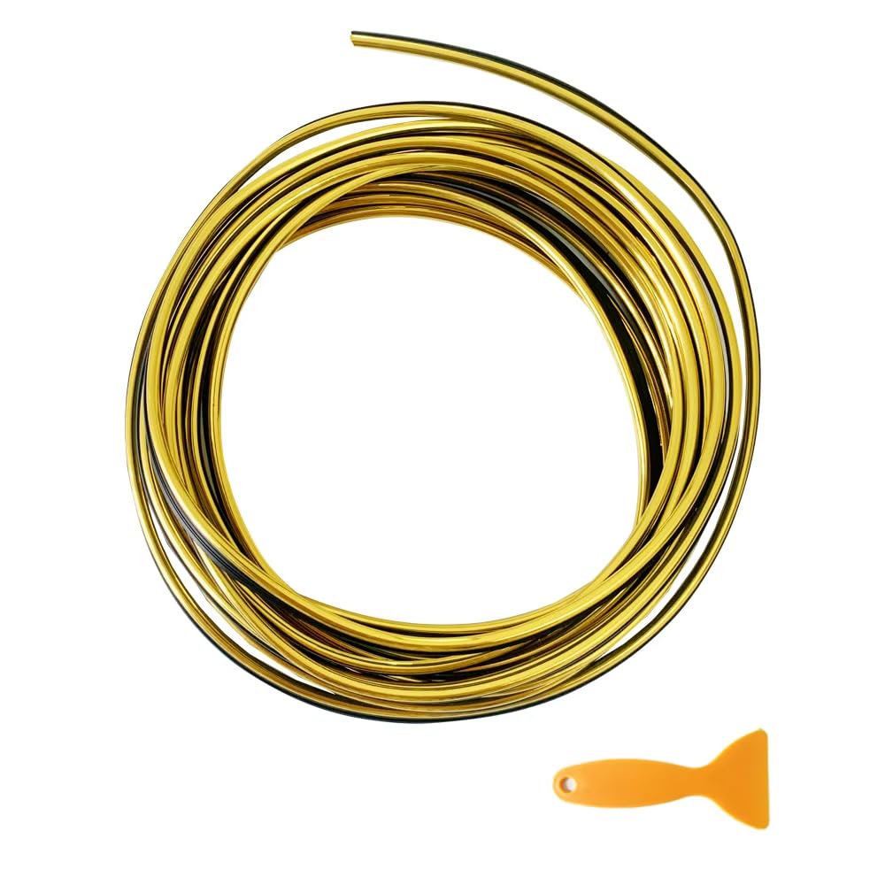 QIZUN 5M Car Moulding Decoration Flexible Strips for Mazda 3 6 Atenza Axela Demio CX3 CX5 MP MS RX8 CX-7 CX-9, Interior Trim Strip Car Cover Trim Dashboard Door Edgein,Yellow