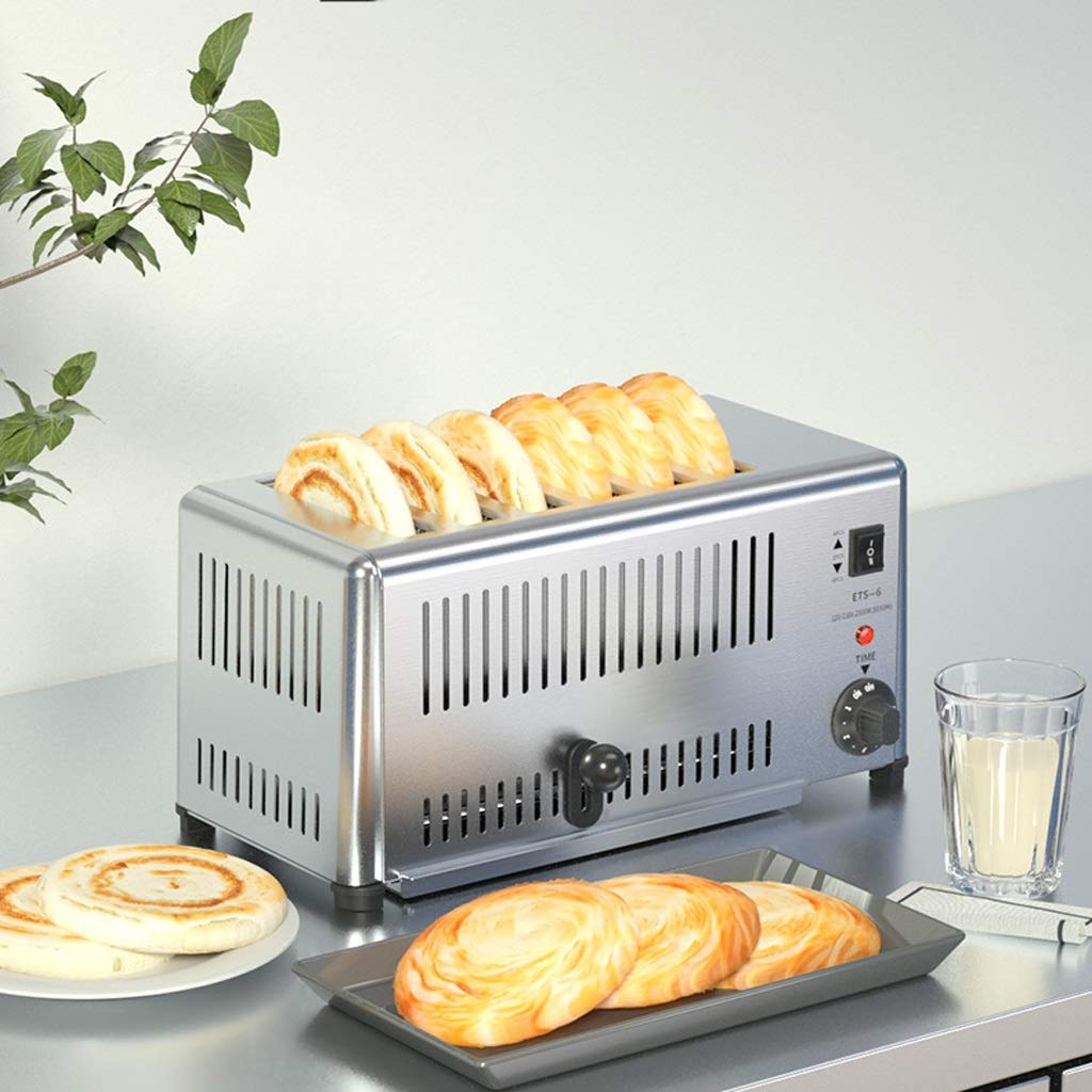Tostapane Tostapane Colazione Macchina Commercial Hotel Tostapane 6-Fetta griglia Bun Forno Barbecue Clip del panino Tostapane Tostapane per Toast Farciti