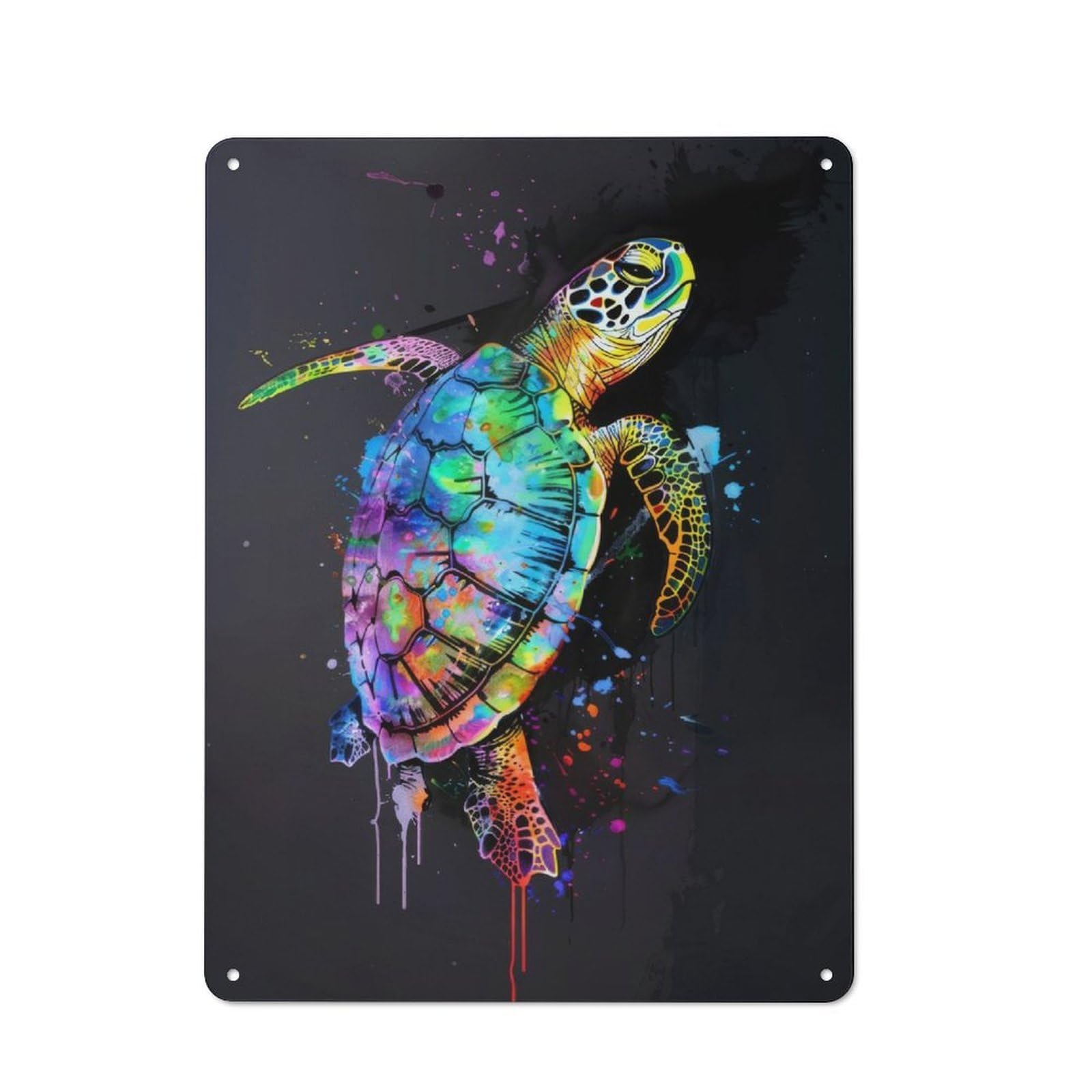 Junmoney Turtle Popart Painting For Dining Room Or Kitchen, Vintage Metal Sign 40X30cm, Gift For Dining Room Decor Fans During The Christmas Season