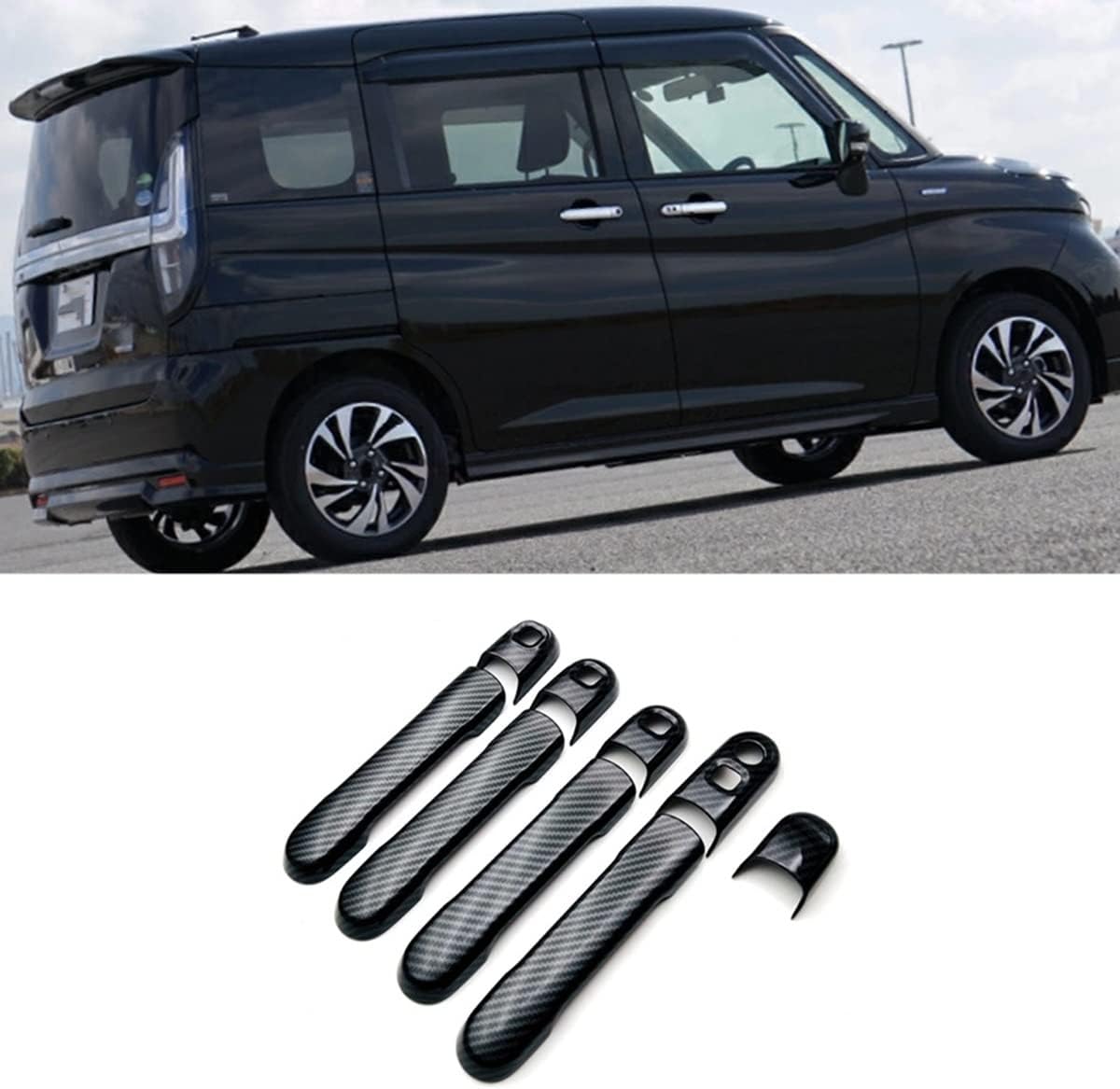 Exterior ABS Molding Protector Trim for Suzuki Solio Bandit 2021 2022 Car Chrome Door Handle Cover Trim Decorative Sticker Exterior Accessories