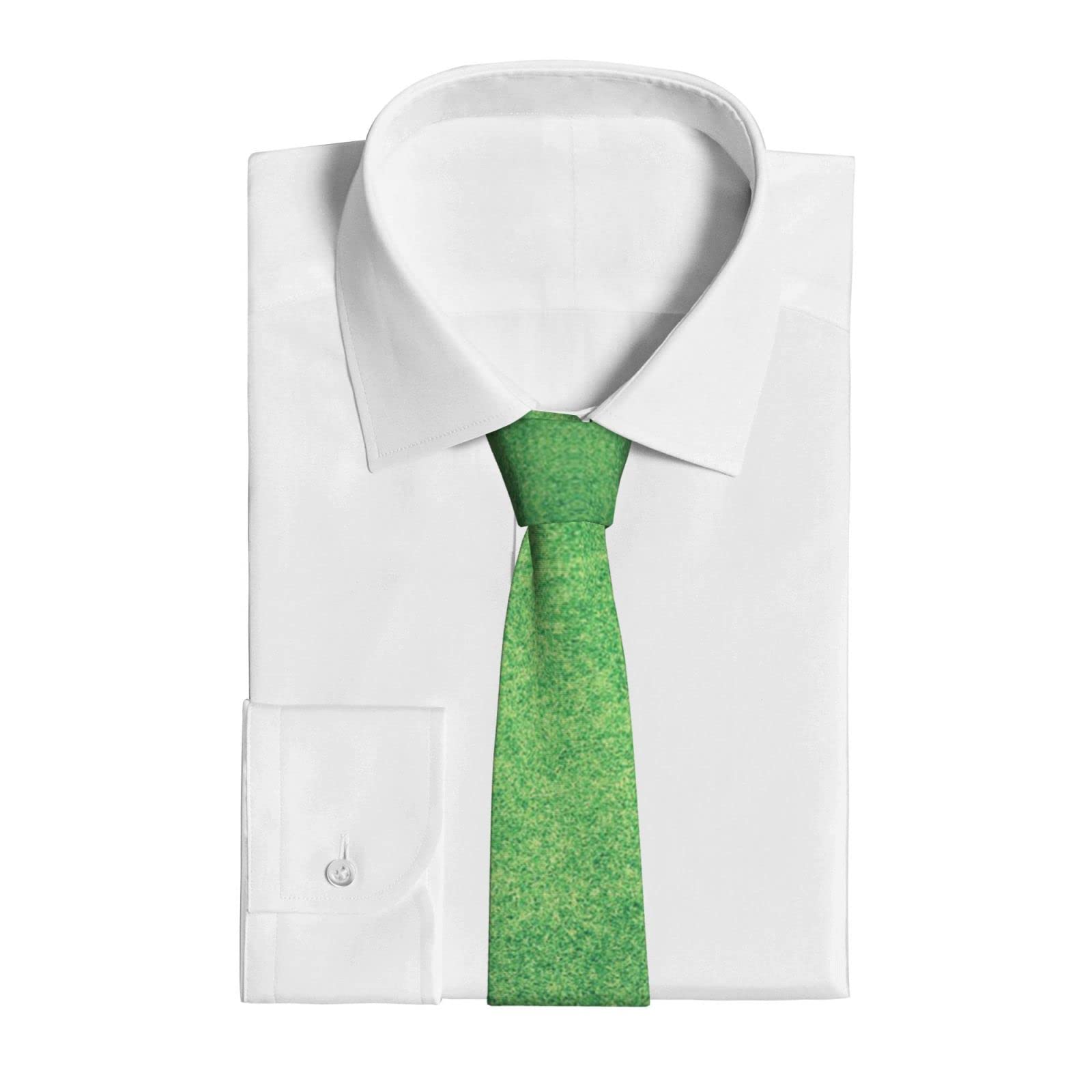 Grüne Rasen-Herren-Krawatten: 144 x 7,9 cm, schmale Krawatte, lustige, langlebige Krawatten für Schule, Hochzeiten, Partygeschenk., Schwarz, Einheitsgröße