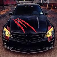 Vista 3 de 1 juego completo de calcomanías de garra de monstruo para automóvil, rayas para arañazos, color negro, calcomanía para luz de automóvil