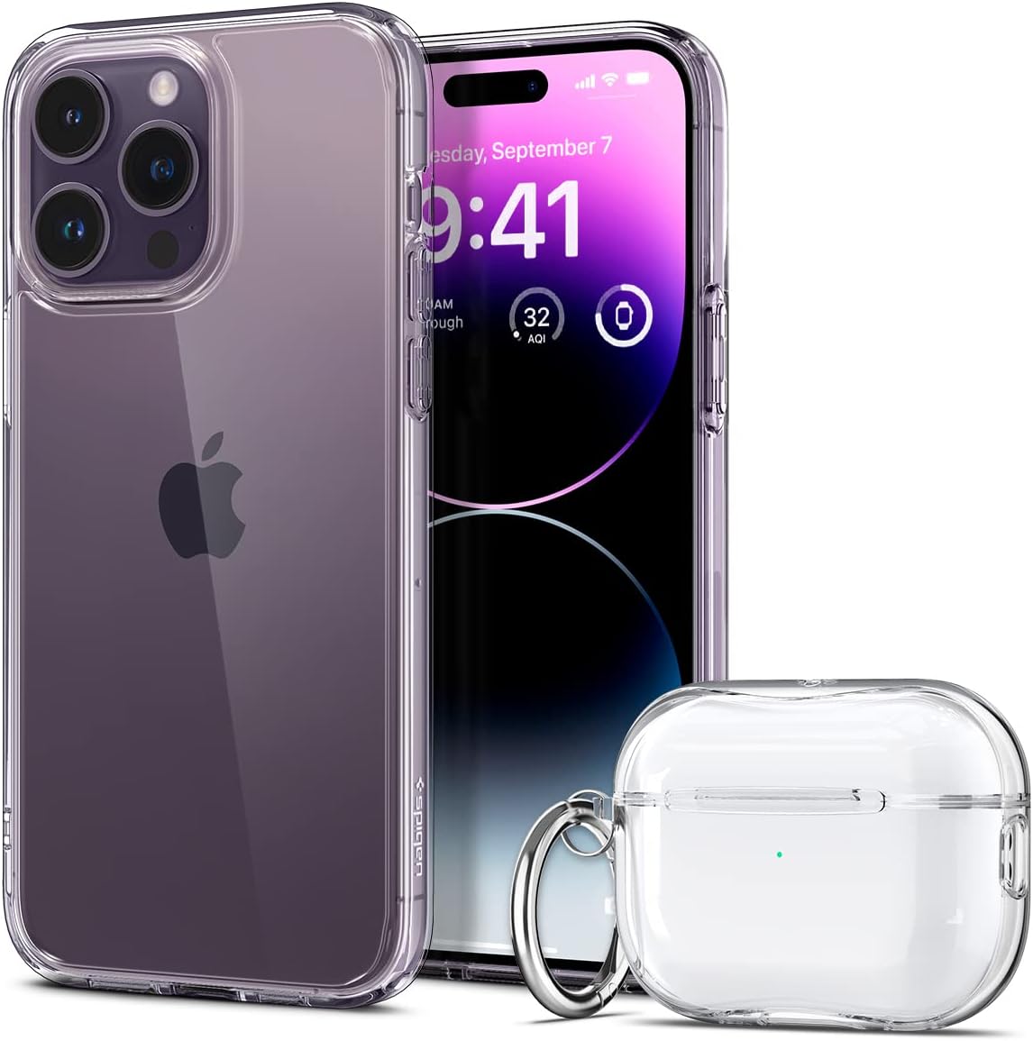 Spigen Ultra Hybrid Designed for iPhone 14 Pro Max Case and Ultra Hybrid Designed for AirPods Pro 2nd Generation Case