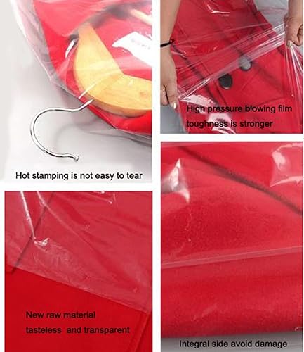 Miniatura 4 de Paquete de 10 bolsas de ropa para colgar ropa, bolsas de limpieza en seco de plástico transparente, bolsas de almacenamiento de ropa, bolsas de