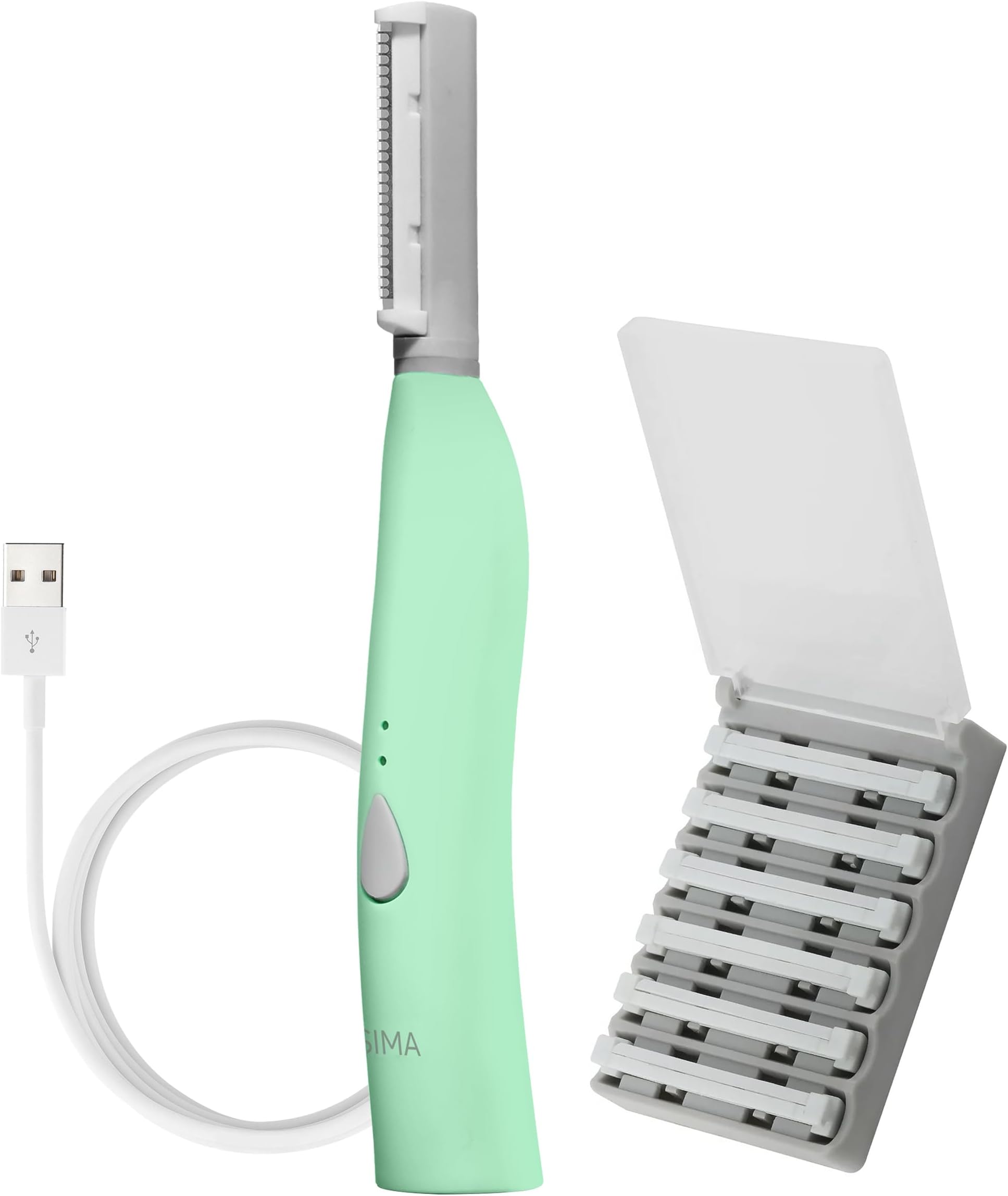 SPA SCIENCES SIMA Sonic Dermaplaning Tool - 2-in-1 Facial Exfoliation & Peach Fuzz Removal - 3 Speeds - Rechargeable