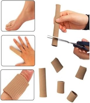 BUNYON 1Ad 7 cm El Ayak Parmak Koruyucu Ayırıcı Kumaş Kaplı Jel Silikon Tüp Tırnak Batması Kemik Nasır Koruyucu