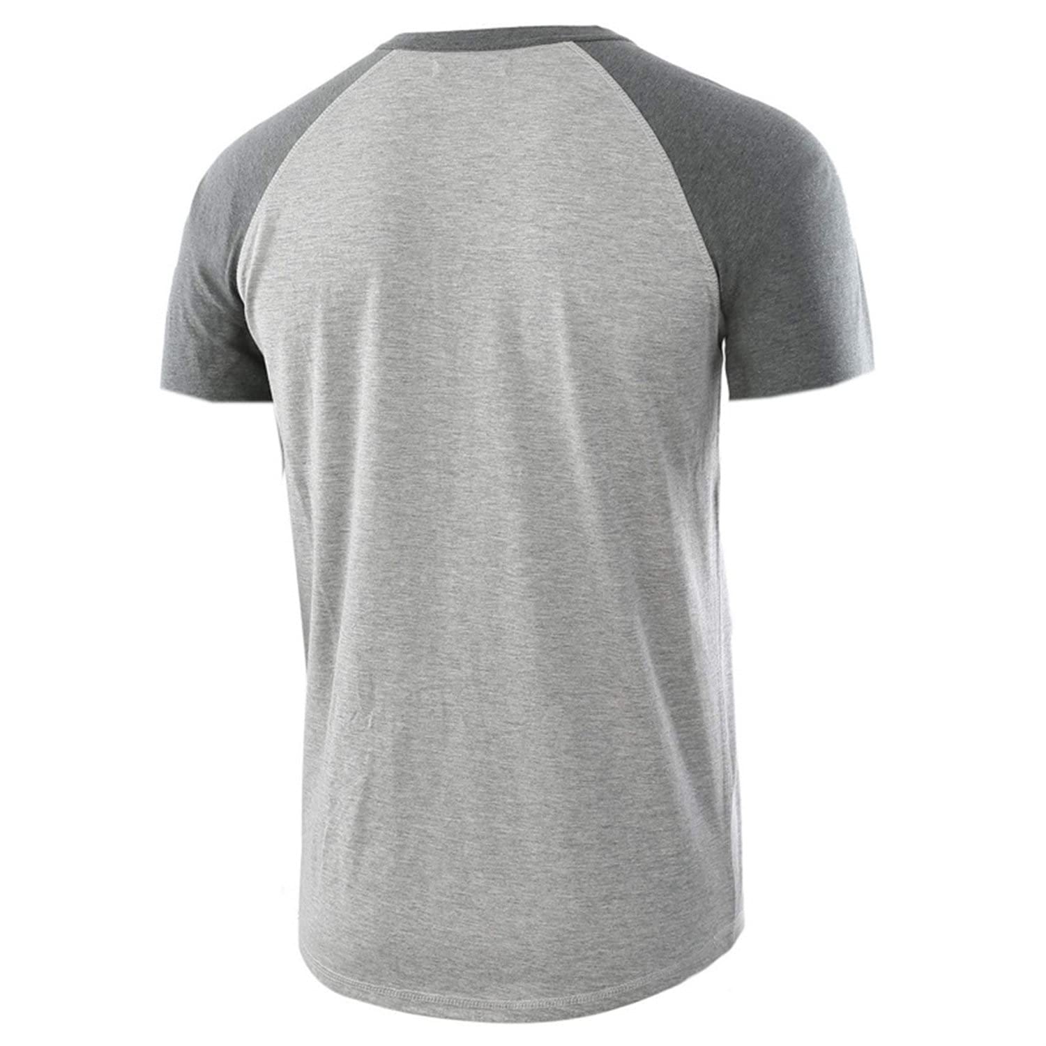 Men's Basic Crew Neck Short Sleeve Comfortable Fit Button Collar Shirt Lightweight Casual Tracksuits (White,XX-Large)