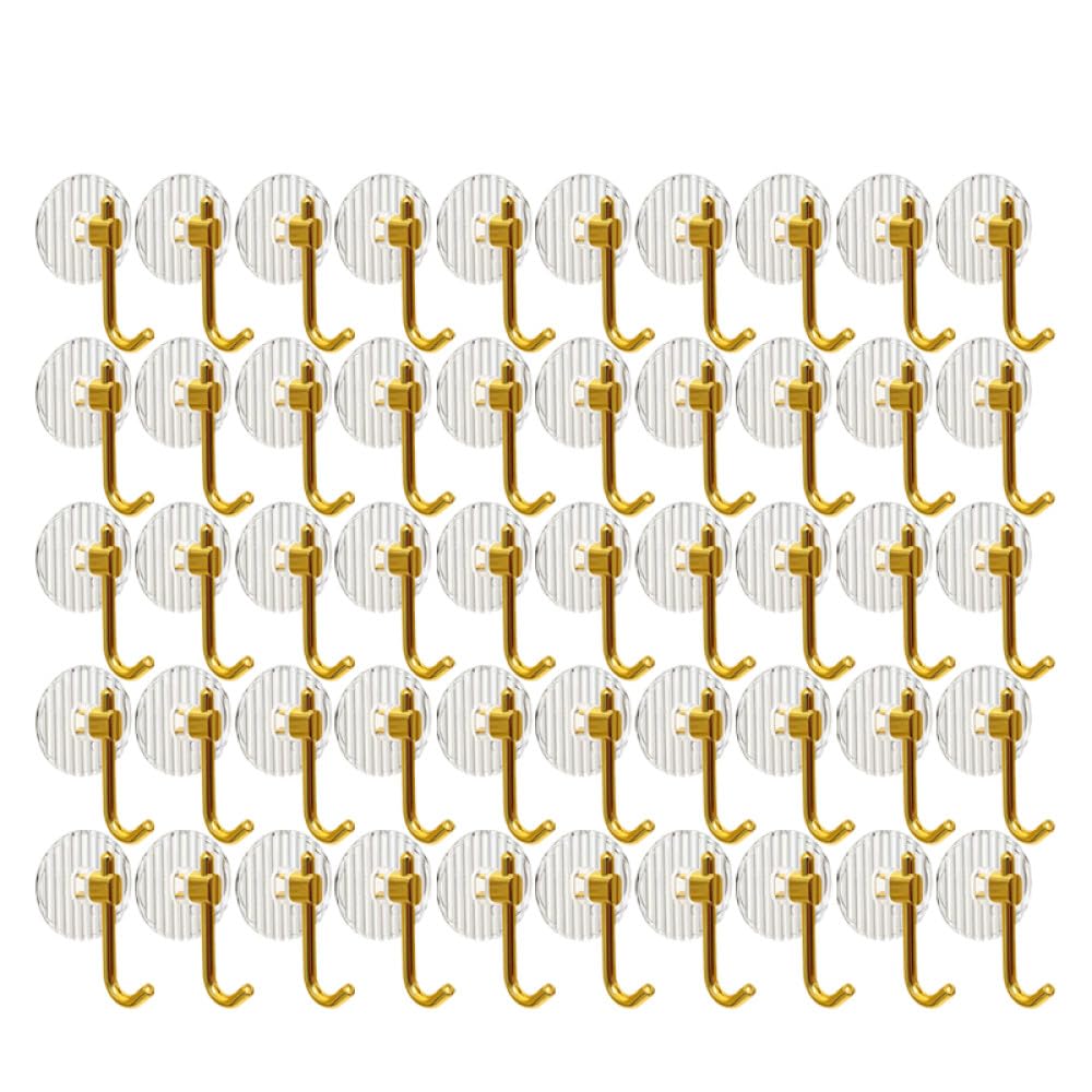 Ganchos acrílicos Ganchos sin orificios Gancho adhesivo fuerte multifuncional detrás de la puerta Gancho para sombreros Ganchos de almacenamiento para cocina y baño, 50PCS