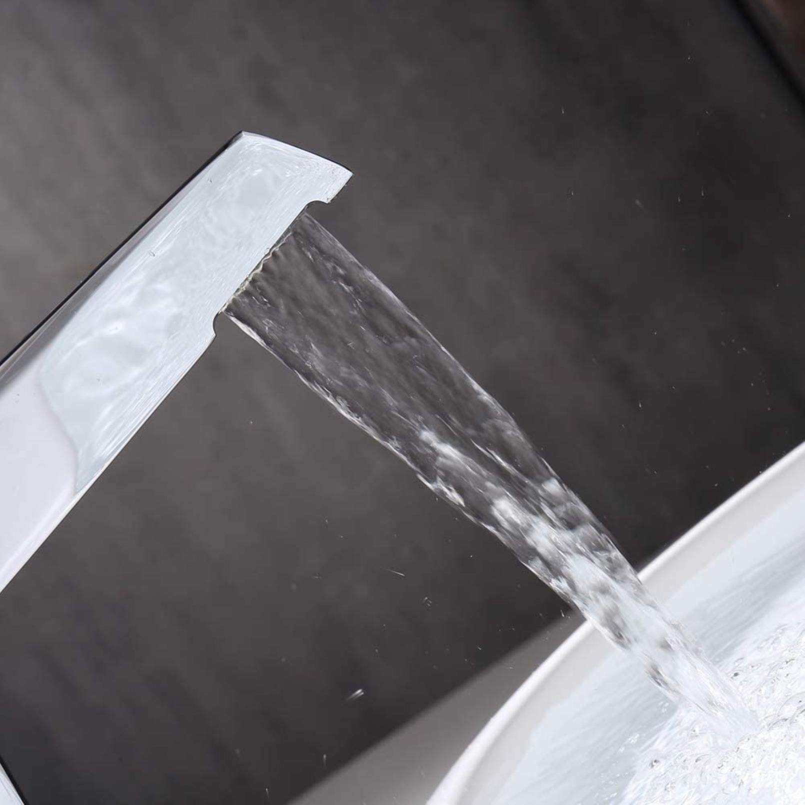 Wasserhahn, Aufsatzwaschtischarmatur, Badezimmer-Waschbecken-Mischbatterie, moderner Stil, Einhebel-Einloch-Behälter, Waschtischmischer, Wasserhahn, Messing, heiß und kalt, hohe Wasserhähne, Chrom