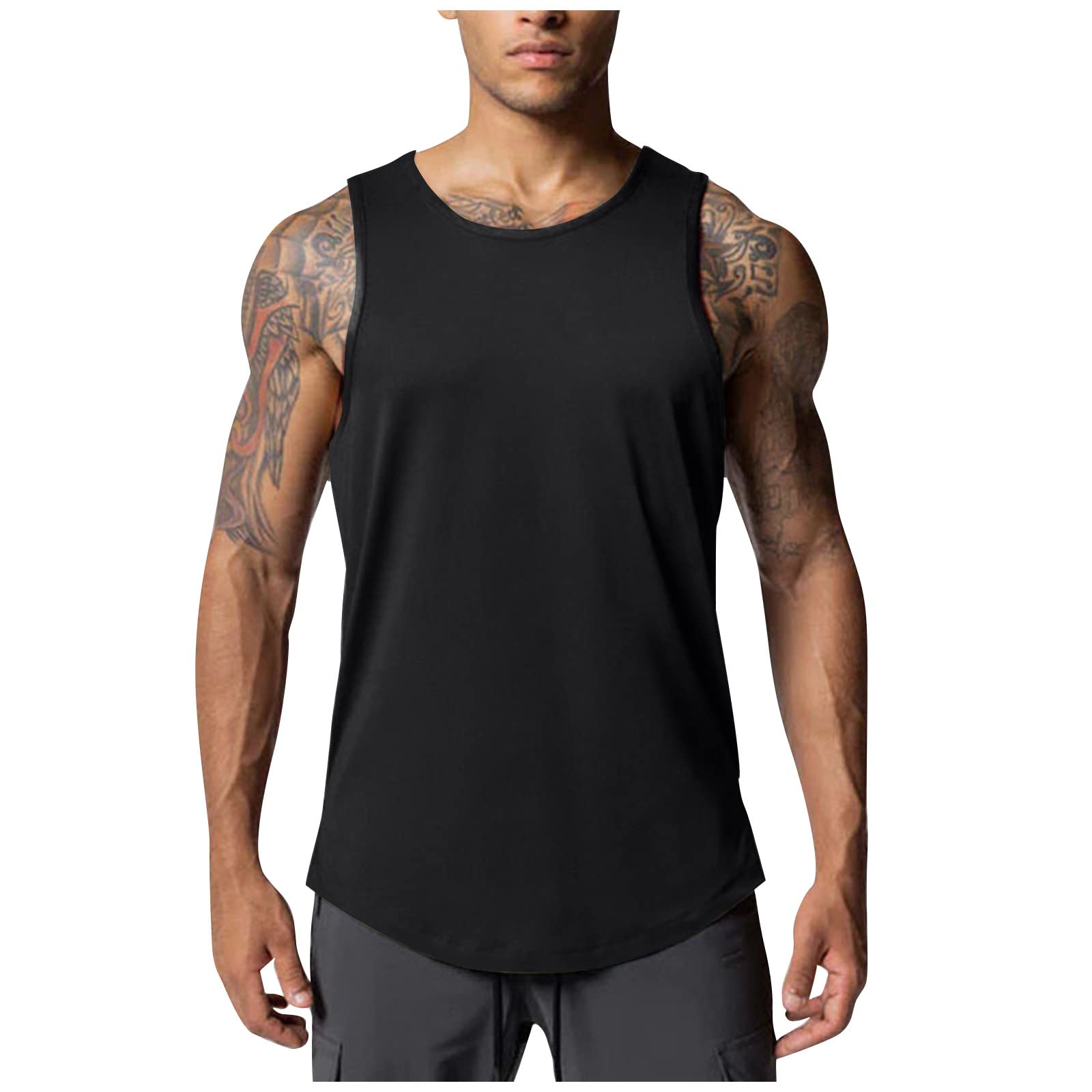 Ymosrh Men's Tank Top Muscle Shirts Gym Workout Tank Top Casual Sleeveless Tshirts T, M-3XL