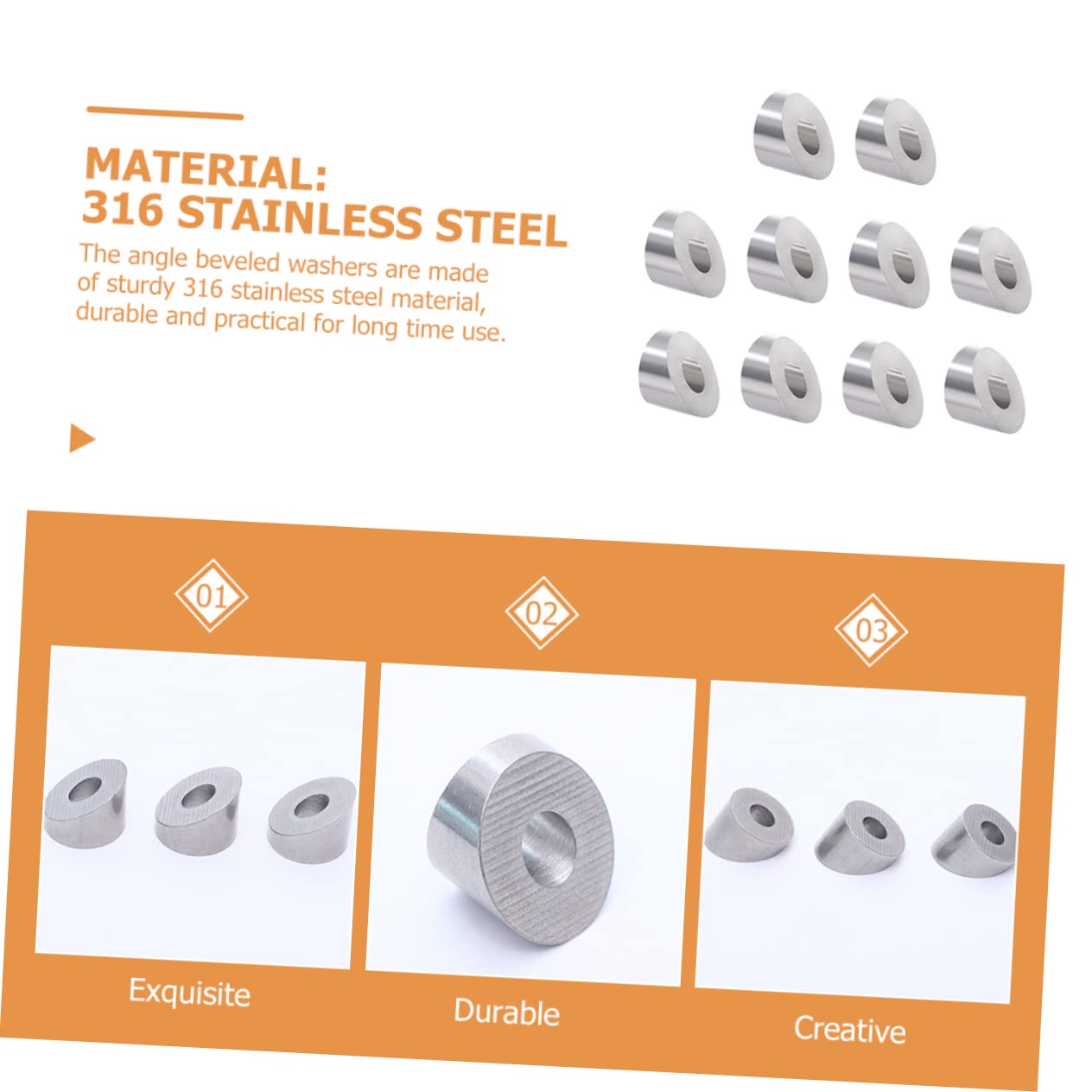 ULTECHNOVO 30stücke Teiliges Edelstahl Deck-spacer Mit Schrägem Design Für Kabelgeländer Hochfeste Unterlegscheiben Für Und Geländerprojekte