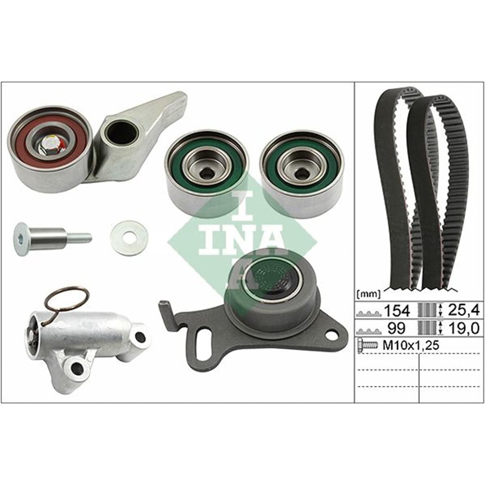 INA Kit de correa de distribución 530 0594 10 Cant. correas: 2 22,5mm Compatible con MITSUBISHI L 200 / Triton Pick-up KJ, KK, KL, FIAT Fullback Pick-up 502, 503