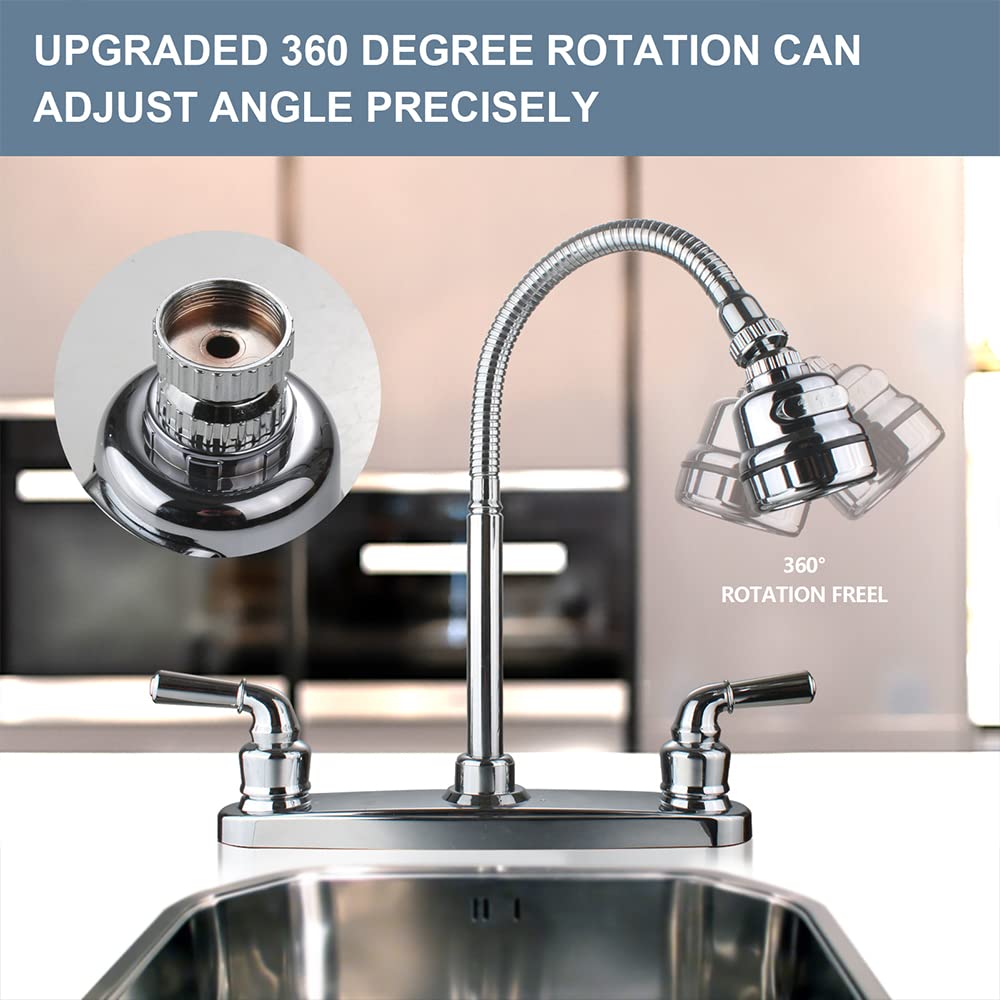 Buy Rv Kitchen Sink Faucet with Flexible Gooseneck 360Degree Rotatable