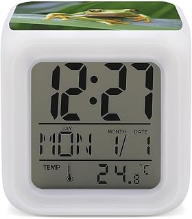 Colorful Loud Alarm Clock with Led Display Tree Frog Baby Digital Alarm Clock for Bedroom Bedside Office