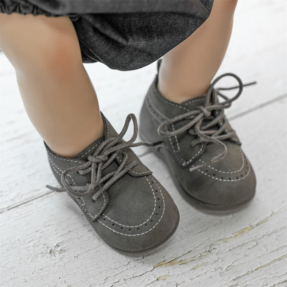 Meckior Infant Baby Boys Girls Classic PU Leather Wedding Loafers Brogue Toddler Oxford Dress Shoes First Steps Walking Flat Lazy Crib Shoe