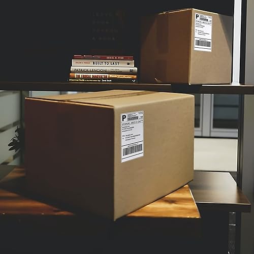 Miniatura 8 de Rongta Fanfold - Etiqueta térmica directa, etiqueta de envío de 4 x 6, adhesivo permanente, impresión transparente, grado comercial (500 etiquetas