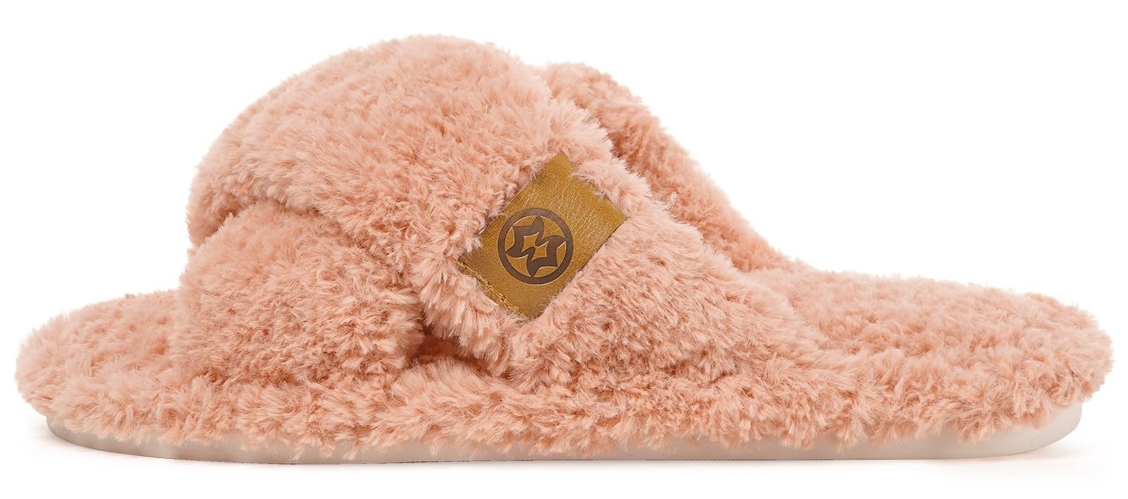 Dokela Pantoufles Femme Mousse à Mémoire Chaussons Peluche Chaud Bandes Croisées Bout Ouvert Chaussures Antidérapantes Slippers