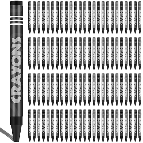 Tenceur 100 Pcs Single Color Crayons Bulk Crayons Coloring Party Favors Pastels Set for Adults Teacher Painting Classrooms Groups Party Art Gifts Supplies(Black)