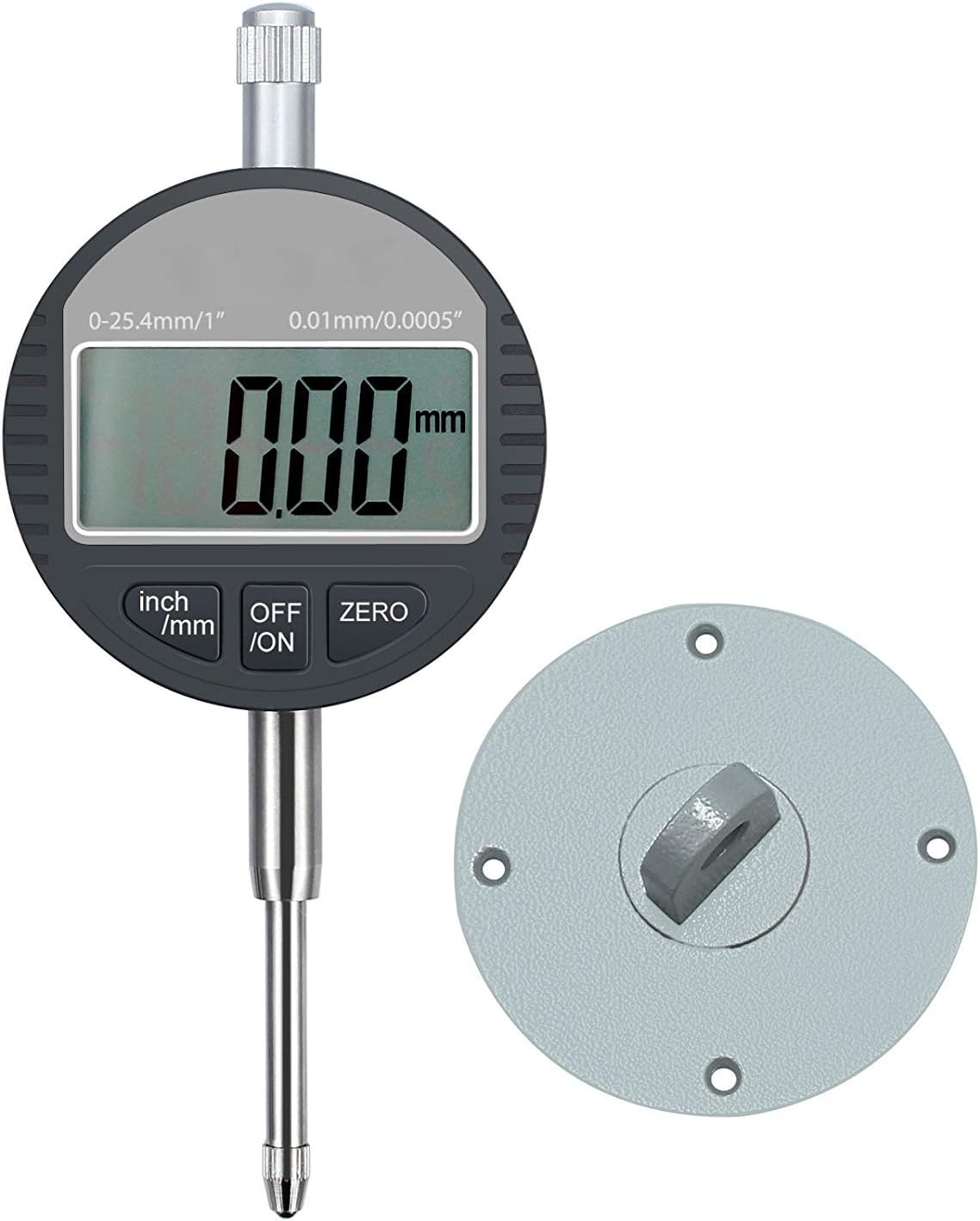 AUTOUTLET Digital Dial Indicator 0.01mm/0.0005" Accuracy, 0-1"/25.4mm Range, Professional Grade Precision Gauge for Machining & Engineering