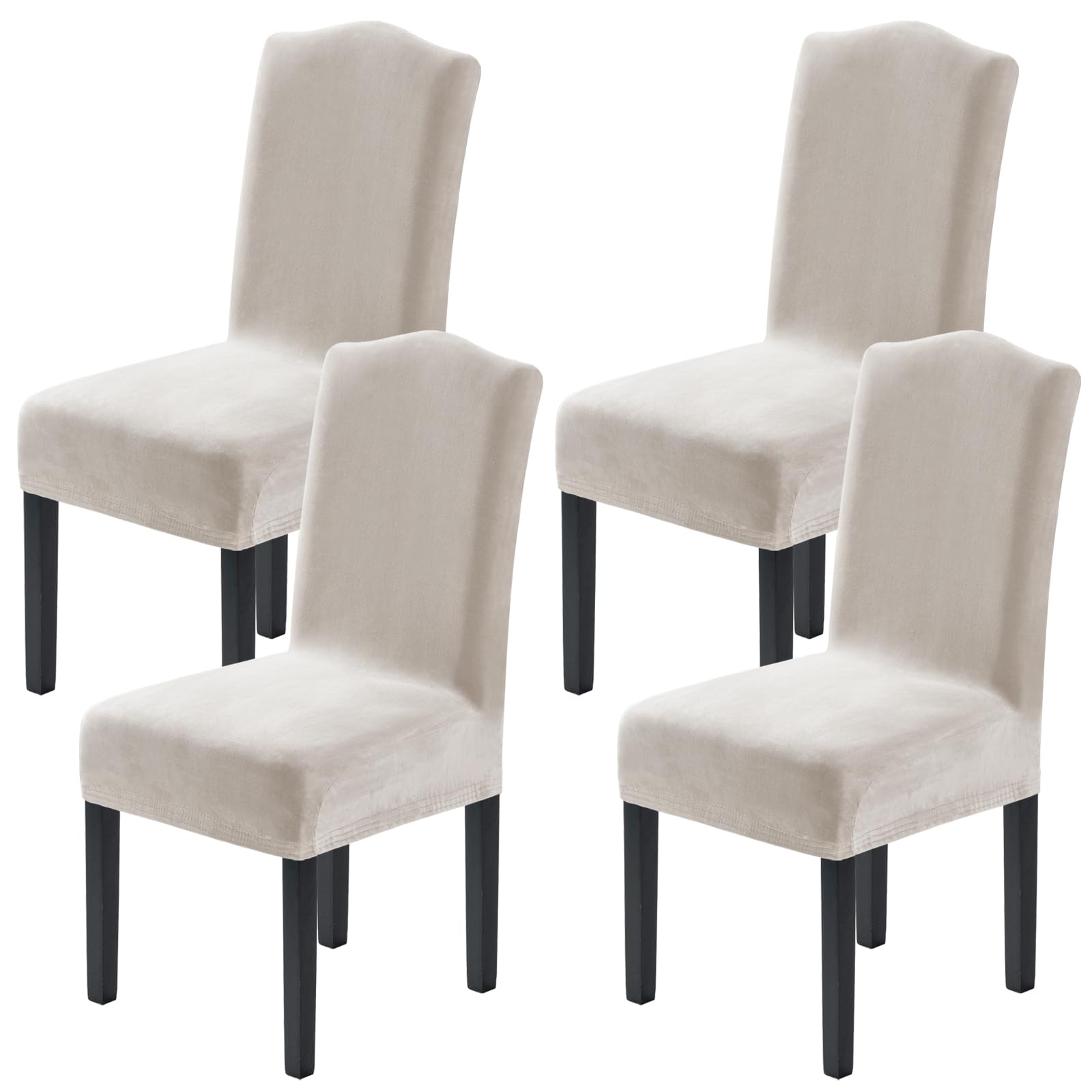 H.VERSAILTEX Velvet Dining Chair Covers Stretch Chair Covers for Dining Room Set of 4 Parson Chair Slipcovers Chair Protectors Covers Dining, Soft